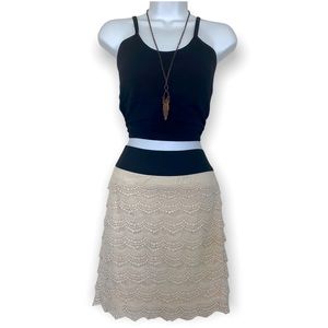 Maurices cream colored lace stretch skirt - Small